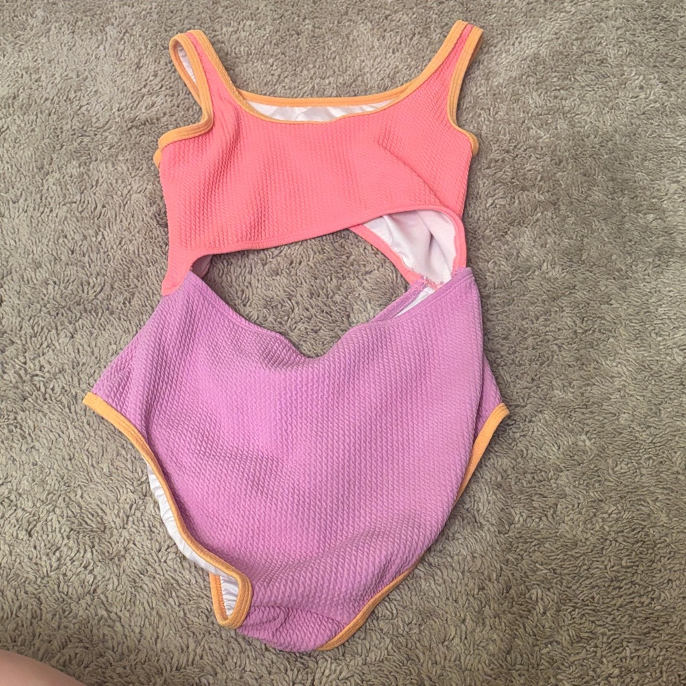 Pink and Purple Cutout Swimsuit